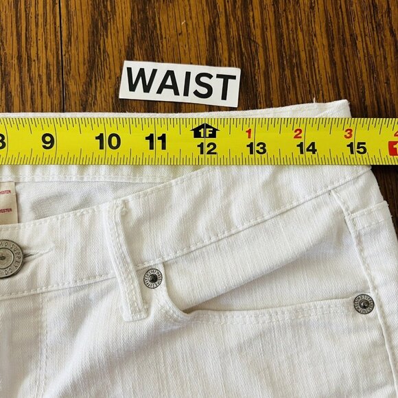 Mossimo Women's Dirty White Stretch Mid Rise Cropped Jeans Size 7 Straight Leg - Picture 8 of 11